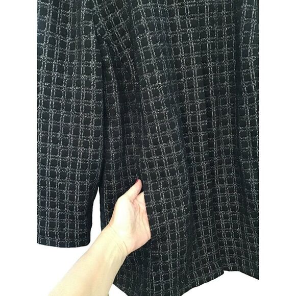 Chico's Black White Snap-Up Jacket Size LG - Picture 3 of 7